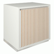 Meuble Vertigo T01 1 porte MDF naturel et blanc 60x47x60 cm