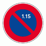 Panneau B6a2 - Stationnement interdit du 1 au 15 du mois