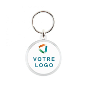 Porte-clés promotionnel photo rond acrylique recto-verso