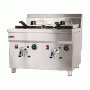 Romux® Friteuse À Gaz Naturel Professionnelle 18+18 Litres Double de Table | Friteuse en Acier Inoxydable avec Robinet de Vidange 6000 W - 843581180