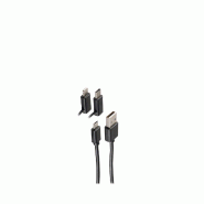 Shiverpeaks Câble de données & de charge BASIC-S 3en1, 1,0 m - blanc 4017538079053