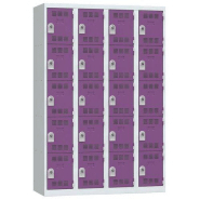 Vestiaire multicases 5 cases par colonne serrure 4 gris clair violet