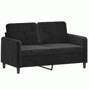 VidaXL Canapé à 2 places Noir 120 cm Velours Modèle Kermonel - 359437