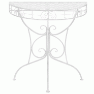 VidaXL Table d'appoint Vintage Demi-ronde Métal 72x36x74 cm Argenté Modèle Nova Industriel - 245929