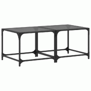 VidaXL Tables basses avec dessus en verre noir 2 pcs 50x50x40 cm acier Modèle Grandeur Design - 845969