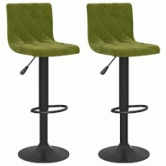 VidaXL Tabourets De Bar Lot De 2 Vert Clair Velours - vert 333733 VidaXL Tabourets De Bar Lot De 2 Vert Clair Velours - vert 333733