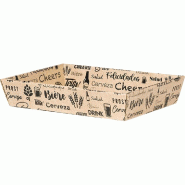 Corbeille carton bière motif Tour du monde 28x20,5x5,5 cm