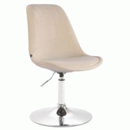 Décoshop26 - Chaise de salle à manger en velours crème hauteur réglable pied métal aspect chromé trompette CDS101117 - 3000436769608 Décoshop26 - Chaise de salle à manger en velours crème hauteur réglable pied métal aspect chromé trompette CDS101117 - 3000436769608