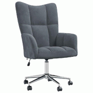 Décoshop26 - Fauteuil lounge chaise de canapé sur roulettes hauteur réglable design moderne en velours gris foncé DEC026703 - gris 3000255966844 Décoshop26 - Fauteuil lounge chaise de canapé sur roulettes hauteur réglable design moderne en velours gris foncé DEC026703 - gris 3000255966844