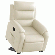 Fauteuil inclinable Crème Similicuir Modèle Kalvessa - 8721012175310