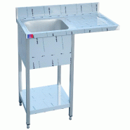 Gasfrit - Évier industriel en acier inoxydable avec 1 bac, 1 égouttoir et emplacement pour lave-vaisselle, 1200 x 600 x 850 + 100 mm - inox gf11144