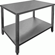 ITALCONCEPT L2G Table Inox 304 Soudee Centrale Avec Etagere, 850 x 600 x 1400mm - 3616350004727