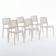 RATTATAN Set 6 Chaises en polypropylène avec fibre de verre empilables pour extérieur et jardin, bar et restaurant, cuisine design moderne - FLORA - RATTATAN Set 6 Chaises en polypropylène avec fibre de verre empilables pour extérieur et jardin, bar et restaurant, cuisine design moderne - FLORA -