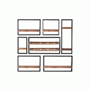 SIT Möbel Ensemble d'étagères murales SIT Möbel, 7 pièces | Bois de manguier naturel | Structure en métal recyclé noir antique - multicolore mu SIT Möbel Ensemble d'étagères murales SIT Möbel, 7 pièces | Bois de manguier naturel | Structure en métal recyclé noir antique - multicolore mu