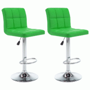 Tabourets de bar lot de 2 vert similicuir Modèle Atlas Signature Élite - vert 323642