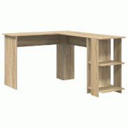 VidaXL Bureau d'angle avec étagère Chêne Sonoma 140 x 113,5 x 75 cm Modèle Solaris Select - 869556