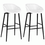 VidaXL Chaises De Bar Lot De 2 Blanc - blanc 248150_0
