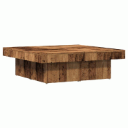 VidaXL Table basse vieux bois 90x90x28 cm bois d'ingénierie Modèle Diamant Design - 856554