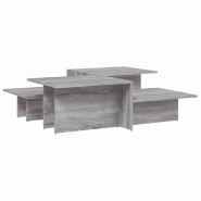 VidaXL Tables basses 2 pcs Sonoma gris Bois d'ingénierie Modèle Apex Stella Pro - 3216159
