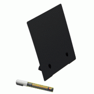 Ardoise chevalet de comptoir A4 - Lot de 5 + marqueur craie effaçable à l'eau - 21x23cm - Polypropylène Noir