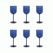 Aulica Verres à vin bleu en acrylique - lot de 6 - bleu 189701 Aulica Verres à vin bleu en acrylique - lot de 6 - bleu 189701