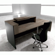 Bureau d'accueil ergonomique et Design Delta - Gauche, Noir, Non, 262, Chêne grisé_1