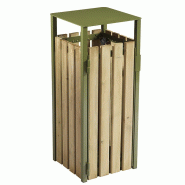 Corbeille EDEN 110 Litres à poser ou fixer - Vert Olive_0