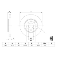 Disque de frein Bosch 0986479239 - ventilé intérieur - boîte de 2 disques - 4 trous Disque de frein Bosch 0986479239 - ventilé intérieur - boîte de 2 disques - 4 trous