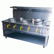 Fourneau wok 5 bruleurs avec rideau d'eau asia ii cr  BERTRAND - turbo