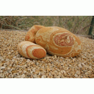 Galet 100/200 Rainbow - Veiné ocre, rouge et blanc - Décoratif pour aménagement paysagé