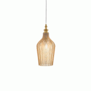 Gea Luce Lampe À Suspension Cleofe S/12 Ambre - Structure Métal Laiton Avec Verre Transparent 1Xe27 Max 60W Ip20 - Gealuce - doré CLEOFE S/12 - AMBRA