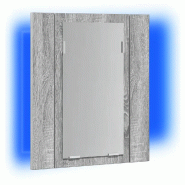 Helloshop26 - Armoire à miroir LED design murale salle de bain 40 x 12 x 45 cm espace de rangement ambiance élégante en bois 02_0048478 - verre 300