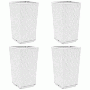 Helloshop26 - Jardinière bac lit surélevé plantes fleurs jardin terrasses lot de 4 32,5 x 32,5 x 57 cm polypropylène blanc 02_0039111 - 3000218056179 Helloshop26 - Jardinière bac lit surélevé plantes fleurs jardin terrasses lot de 4 32,5 x 32,5 x 57 cm polypropylène blanc 02_0039111 - 3000218056179