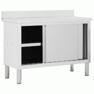 Helloshop26 - Table de travail avec portes coulissantes armoire de stockage de cuisine armoire de rangement restaurant hôtel cantine 02_0001899 - ino