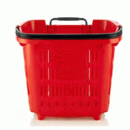 Panier libre service - 34 litres - Double anse extensible - Polypropylène - Bleu, vert, rouge Panier libre service - 34 litres - Double anse extensible - Polypropylène - Bleu, vert, rouge