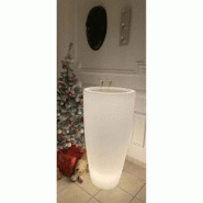 PLAST'UP ROTOMOULAGE Pot de fleurs 3 en 1 mange debout inox lumineux delight - NATUREL - blanc 0669014882837