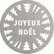 Sets de table paillettes premium argent joyeux noel sapins dia 34cm par 6