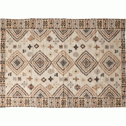 WellHome - Tapis en coton imprimé Klim 180x120cm - beige WH16320