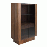 AC ANGEL CERDA Angel Cerdá Buffet haut en verre trempé, noyer avec éclairage intérieur 3273C 100 x 50 x 150 - marron Bois manufacturé 8435631038405