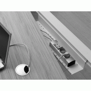 Goulotte horizontale pour bureaux individuels Elvira/Agile - acier - largeur 40/60 cm - blanc, titane ou noir Goulotte horizontale pour bureaux individuels Elvira/Agile - acier - largeur 40/60 cm - blanc, titane ou noir