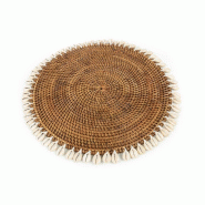 Bazar Bizar Set de table en raphia et coquillages 40x40 cm naturel marron - Lot de 6 - multicolore Matériau naturel BAGE005NBr-MTR6