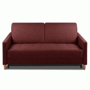 CANAPÉ CONVERTIBLE OGGETTO MATELAS 16 CM SYSTÈME EXPRESS SOMMIER LATTES 160CM RENATONISI MICROFIBRE BORDEAUX