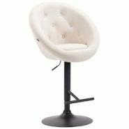 CLP Tabouret de bar London V2 en tissu avec Pied et Repose-pieds en métal Crème/Noir - beige textile 319400 CLP Tabouret de bar London V2 en tissu avec Pied et Repose-pieds en métal Crème/Noir - beige textile 319400