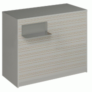Comptoir Vertigo H T04nat. Spl.Gauche L120cm 2tabl.Couliss.4tab.Amovib.Blancma