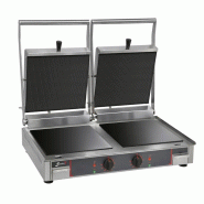 Grill vitrocéramique électrique double Plaques inf. Lisse et sup. Rainurée Sofraca