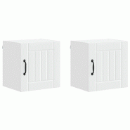 Helloshop26 - Lot de 2 armoires murales de cuisine fonctionnelles modernes 40 x 31 x 40 cm en bois d'ingénierie blanc 02_0053904 - blanc Bois massif