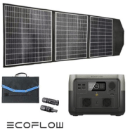 Kit station de charge portable 600w - 512wh ecoflow river max 2 avec panneau solaire pliable 135w