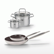 Lot Poêles 24 cm & 32 cm Elo Bistro Line et Faitouts 12 cm & 20 cm Elo - gris 3176239968361