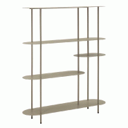 Mauro Ferretti Bibliothèque Saturno Gris Colombe - Structure En Métal À 3 Étagères, Design Moderne Et Élégant, 118 X 31 X 139 Cm - Mobilier Con
