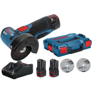 Meuleuse d'angle 12V GWS 12V-76 - Bosch - 2 batteries 2Ah + chargeur + coffret L-BOXX - 06019F200D - 761507 Meuleuse d'angle 12V GWS 12V-76 - Bosch - 2 batteries 2Ah + chargeur + coffret L-BOXX - 06019F200D - 761507